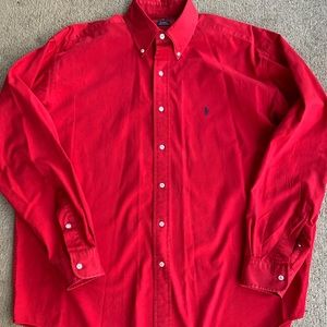 Polo by Ralph Lauren Shirt Mens L Red Dress/Casual